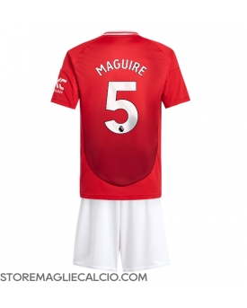 Manchester United Harry Maguire #5 Maglia Gara Casa Repliche 2024-25 Bambino Maniche Corte